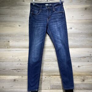 Old Navy Rockstar Mid-Rise Super Skinny Jeans Women’s 0 W25 L28 Blue Stretch